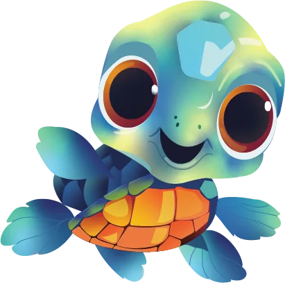 La tortue, mascotte Aqua colors